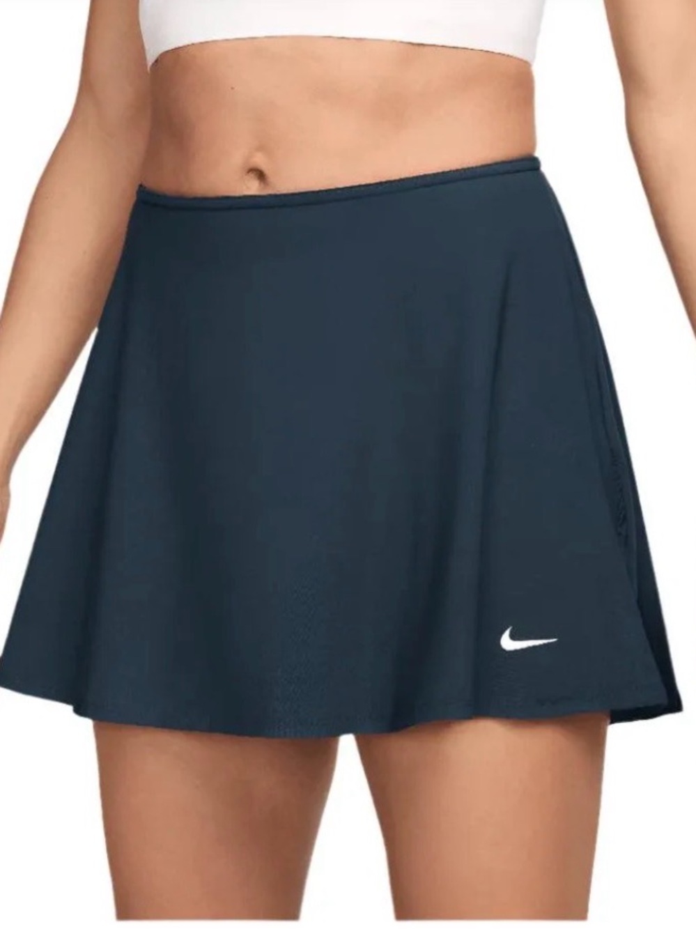 Nike muted Navy Blue Circle Skirt with White Swoosh 13”